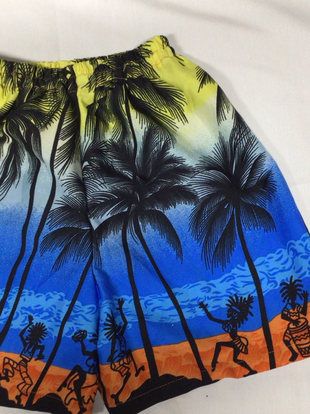 Kids Tropical Palm Swim Rashguard  tops - Yellow, Blue & Orange
